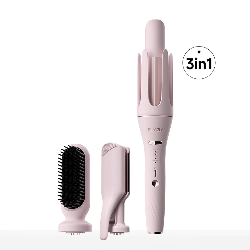 TSUYAGLA Automatic Curling Iron and Straightening Comb Set