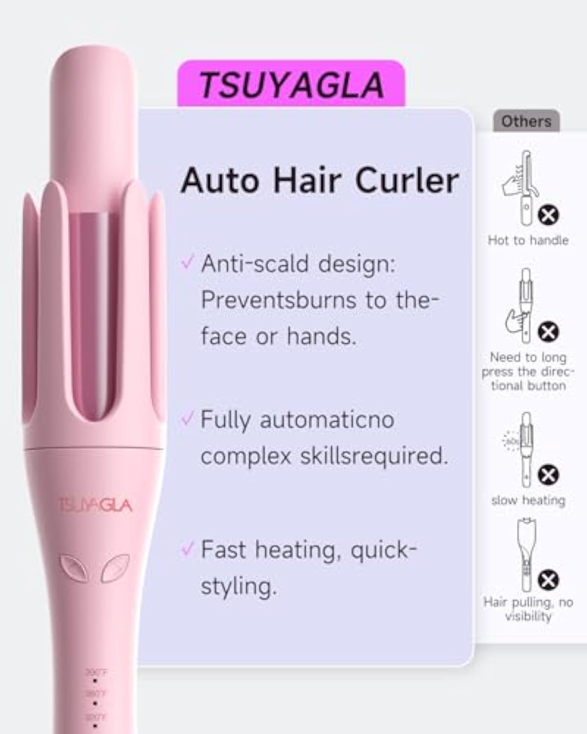 TSUYAGLA Automatic Curling Iron 1.25 Inch