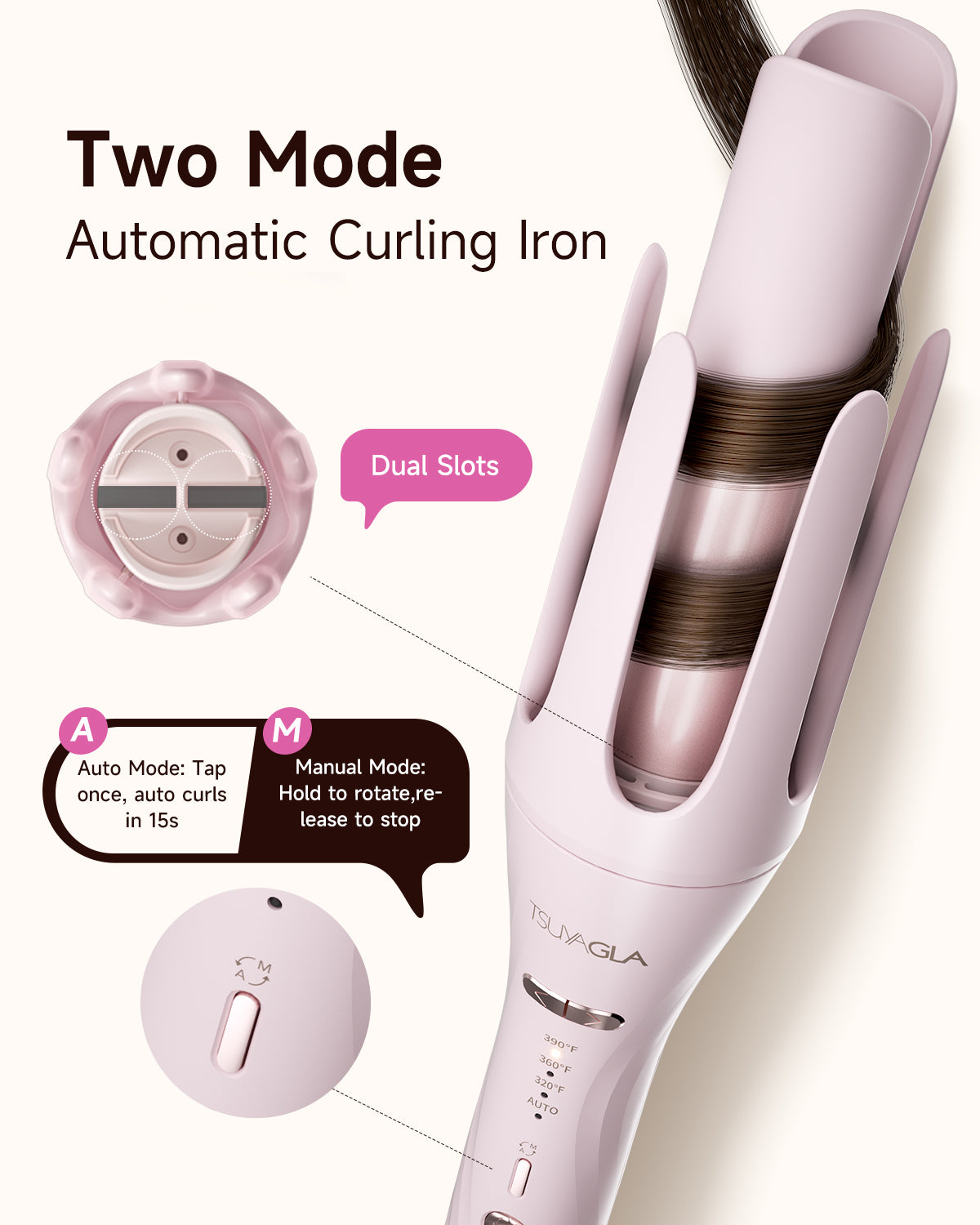 TSUYAGLA Automatic Curling Iron and Straightening Comb Set