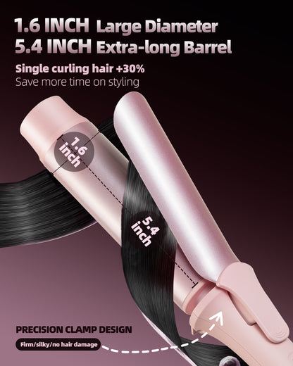TSUYAGLA Large Hair Curling Wand, 1.6 Inch Big Barrel Curling Iron