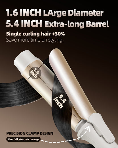 TSUYAGLA Large Hair Curling Wand, 1.6 Inch Big Barrel Curling Iron
