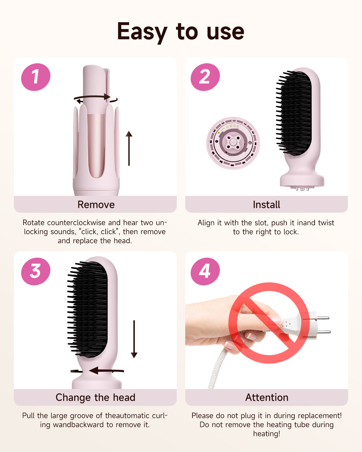 TSUYAGLA Automatic Curling Iron and Straightening Comb Set